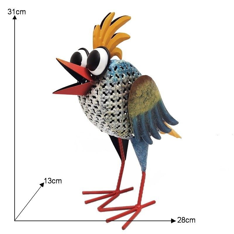 造型工艺品彩色小鸟室内外装饰花园院子金属摆件创意动物卡通铁艺