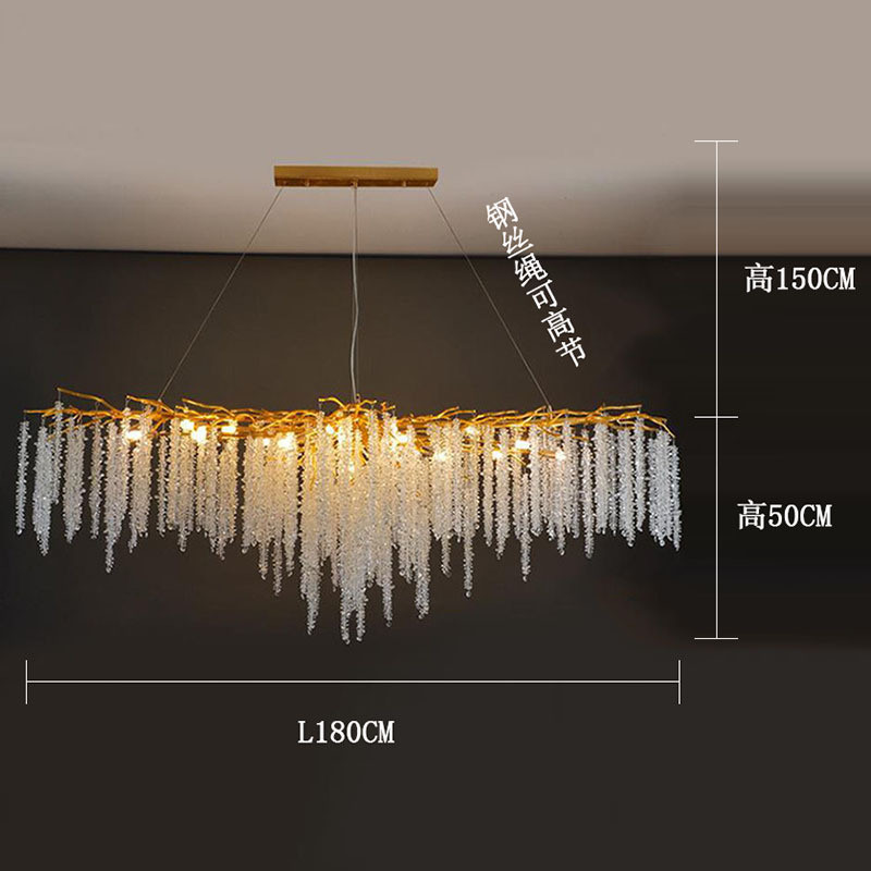 意式轻奢设计师高档水晶吊灯别墅吊灯卧室餐厅样板间展厅枝型客厅
