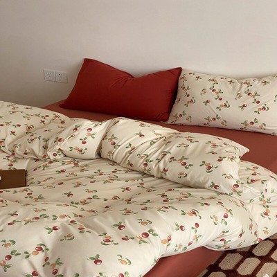 ins全棉针织棉印花床上用品母婴天竺棉柔软级寝具被套床单床笠