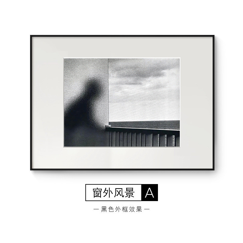 黑白怀旧复古挂画照片现代艺术装饰画样板间公寓画壁画卡纸摆简约