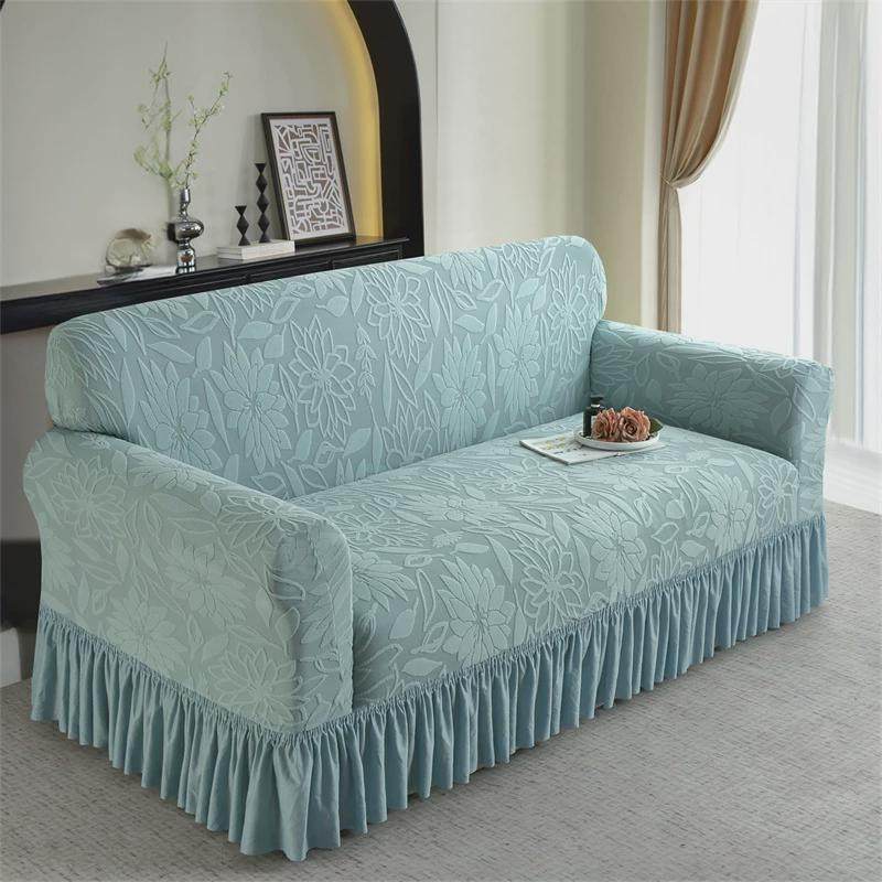 加厚提花百褶裙边款沙发套罩全包万能套四季通用裙边沙发套罩盖布,居家布艺,沙发垫,淘宝优惠券,粉丝福利购,淘宝优惠卷