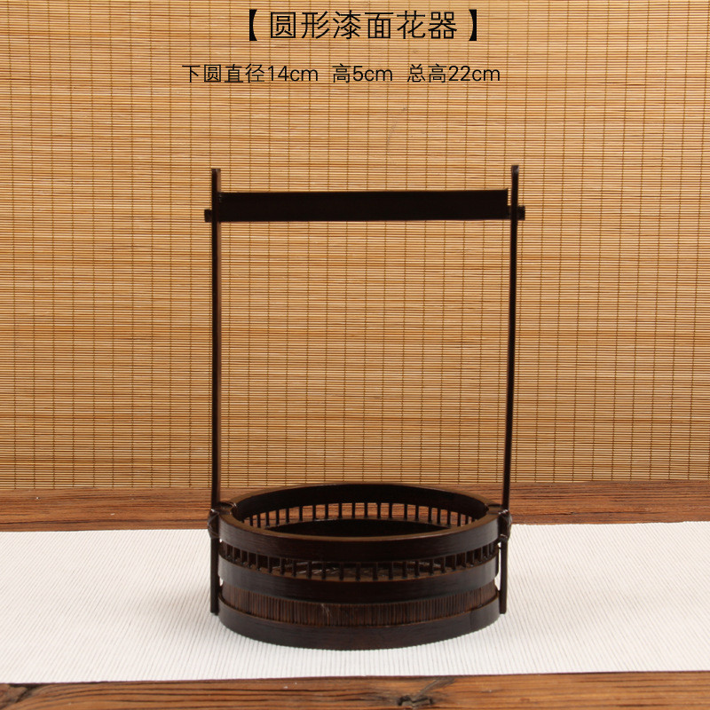 i9at竹编花器花瓶田园流花道插花花篮花盆手工竹藤编小原禅意茶台