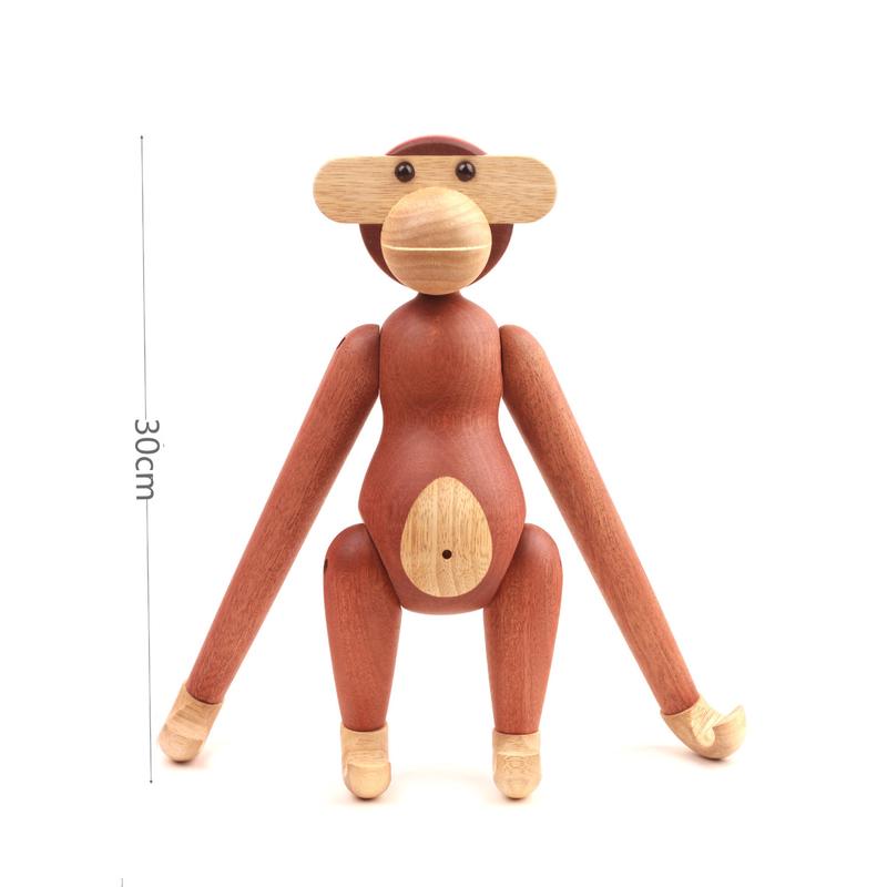 厂家批发北欧创意装饰品实木家居猴子木礼品玄关墙面挂饰木质摆件