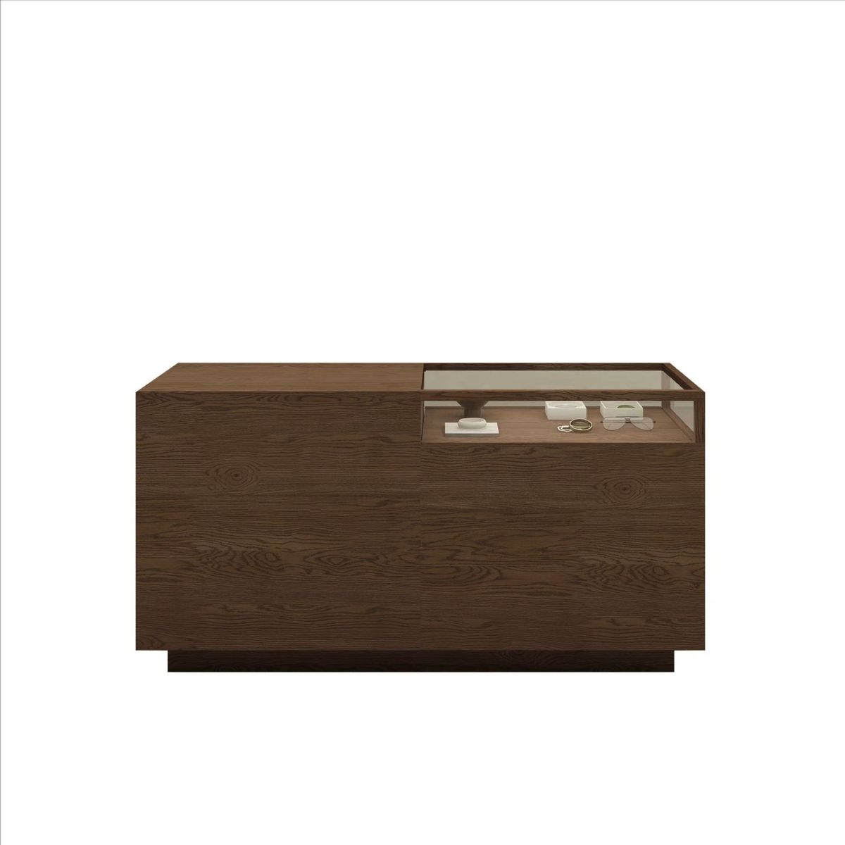 做旧复古收银台玻璃前台柜台接待台酒吧台桌木纹简约饰品展示店铺