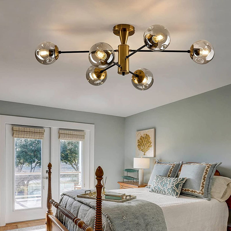 灯具个性创意玻璃吸顶灯客厅卧室厨房餐厅中世纪吊顶照明用后现代