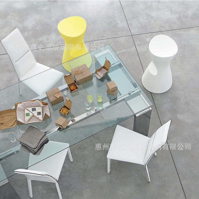 玻璃钢现代简约座椅酒吧网红高脚椅清坐凳餐厅美陈创意欧式休闲吧