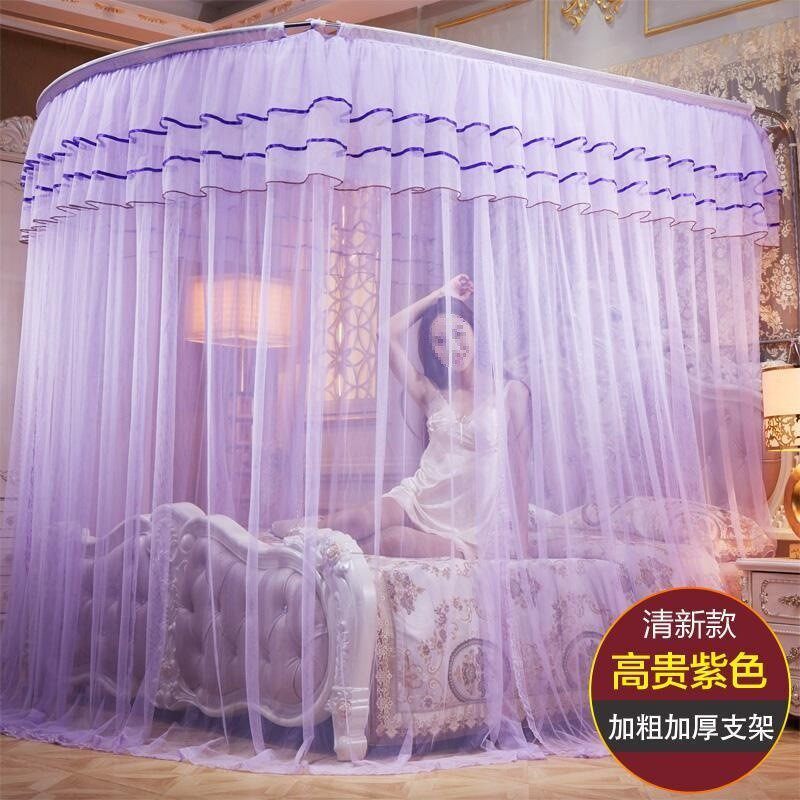 型三开床钓鱼杆伸缩蚊帐家用带支架蛟帐文单双人...米门