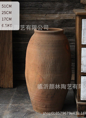 翁缸老装饰做旧陶罐复古落地花瓶组合禅意土罐仿古中式艺术粗陶罐