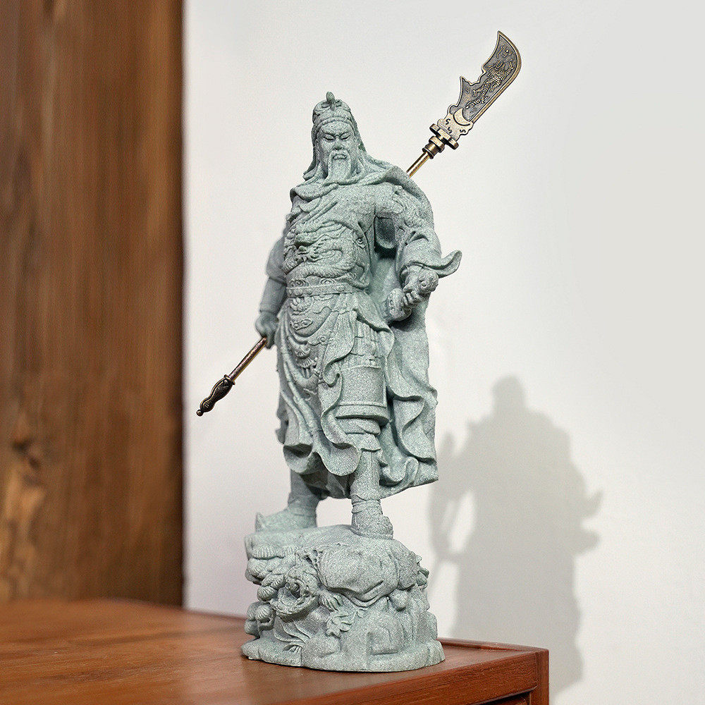工艺品物件酒柜玄关客厅装饰品招财旺宅上档次摆件石头家居小关公