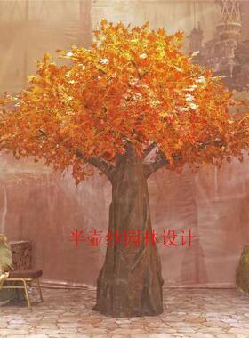 热销装饰银杏树室内外人造假树玻璃钢树大型仿真植物婚庆背景仿真