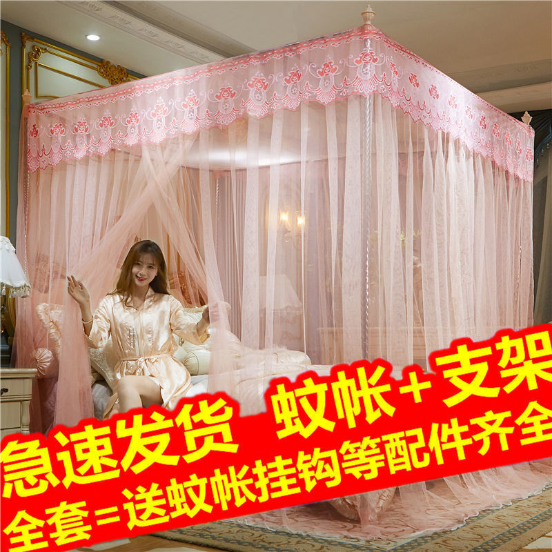 蚊帐家用公主风卧室双人1.5m1.8m2米床1.0加厚加密落地宫廷纹帐子