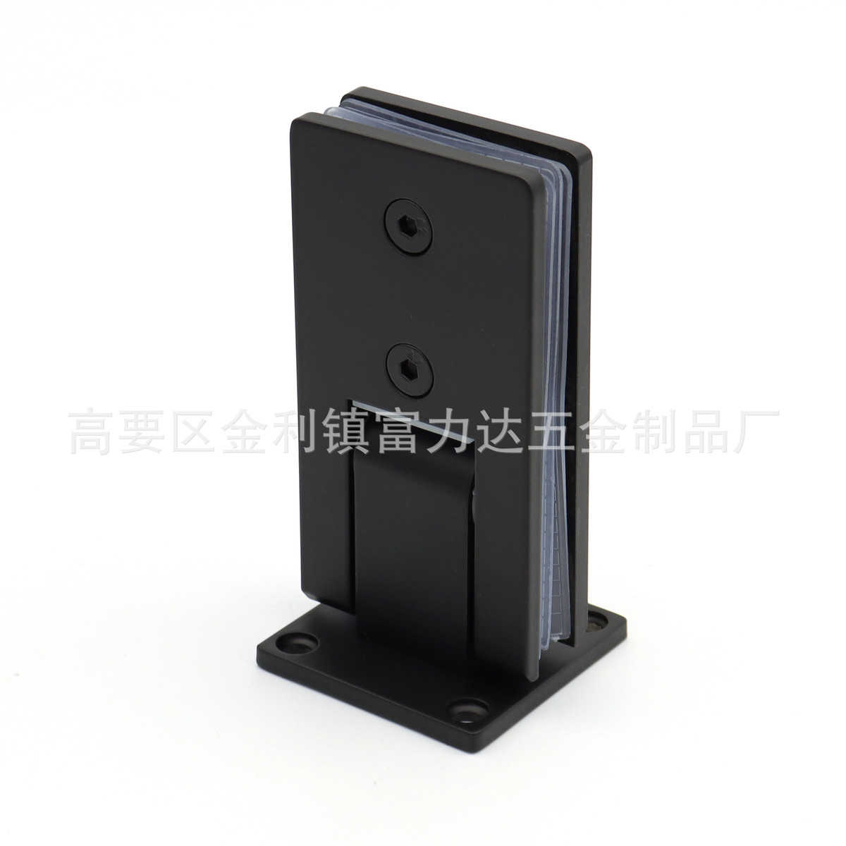 现代简约哑黑色90合页铰链浴室夹304不锈钢玻璃夹长形度固定夹