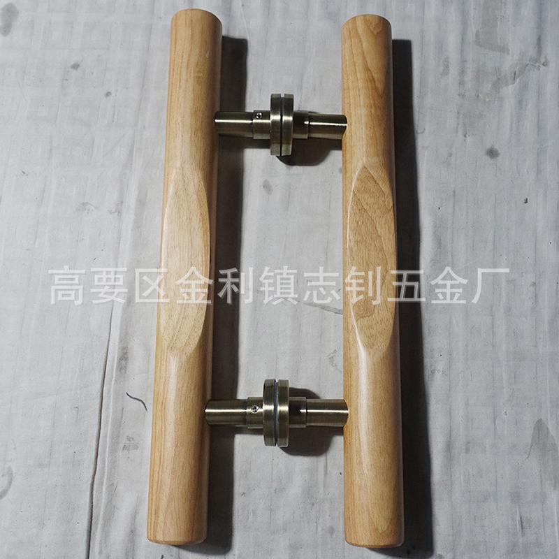 供应实木拉手大门中式木拉手房门玻璃门拉手酒店门面把手定制