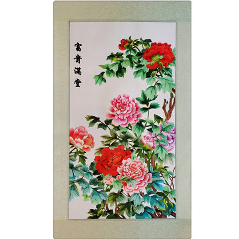 苏绣机绣手工成品装饰画绣加工定制玄关画源远流长厂家直销旅游品