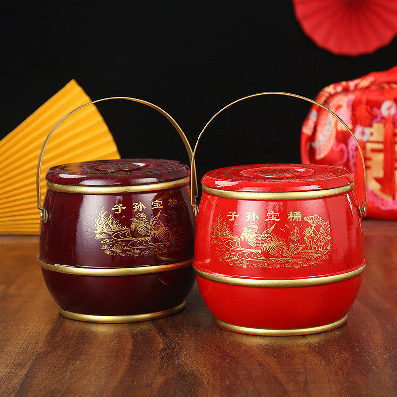 婚礼子孙桶新娘陪嫁摆件中式婚装大号单个喜桶红色木质子孙桶,橡塑材料及制品,亚克力/有机玻璃,淘宝优惠券,粉丝福利购,淘宝优惠卷