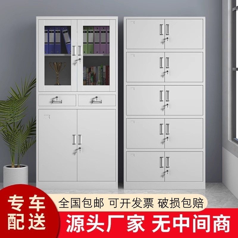 铁皮柜办公文件柜铁皮柜子档案柜资料柜财务凭证带锁矮柜储物书柜