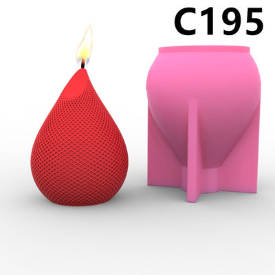 水滴蜡烛硅胶模具条纹漩涡螺旋蜡大豆模具模具花瓶蜡烛c158/c195