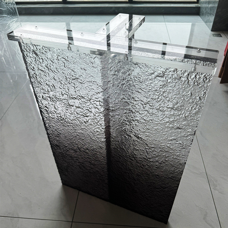 热销亚克力桌腿支架石头纹黑色渐变餐桌桌脚茶几桌角加厚支撑腿吧