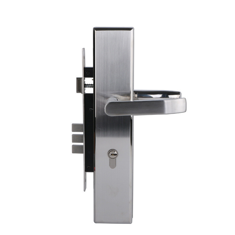 不锈钢直销门锁卧室85孔木门锁具机械执手锁静音加厚五金锁