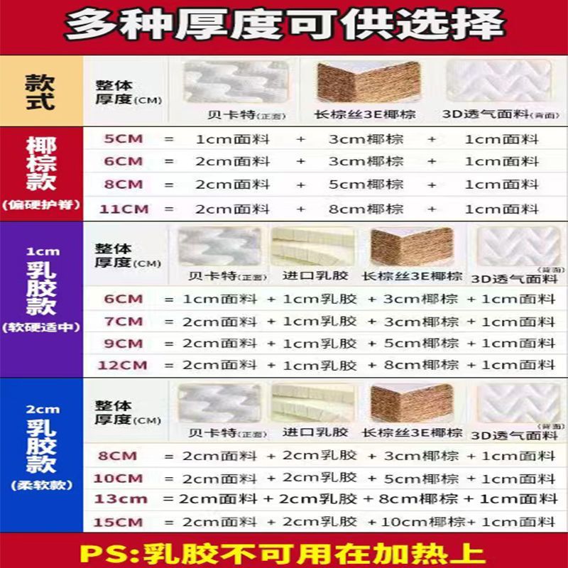 榻榻米床垫塌塌米钉做尺寸钉做乳胶椰棕垫子软垫专用卧室家用