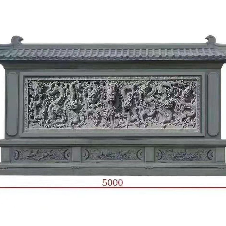 庭院迎门福字背景墙广场人物山水墙壁画浮雕壁画农村室外影壁雕刻