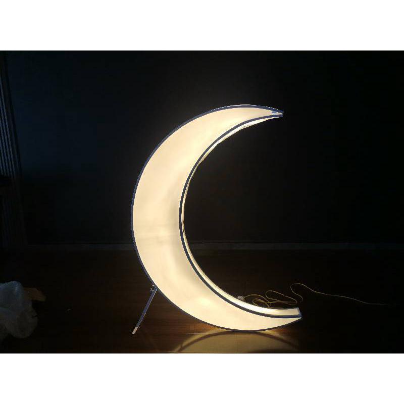 舞台发光月亮灯箱路引婚礼现场场景布置贴膜婚庆铁艺道具背景摆件