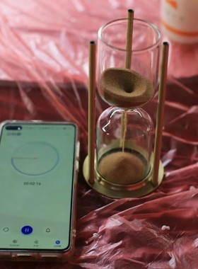 摆件高级感迷你玻璃创意沙漏流沙刷牙定时器时间复古计时器沙漏