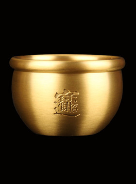 111v批发纯黄铜米缸百聚宝盆摆件福如意大码小码家居新中式桌面客