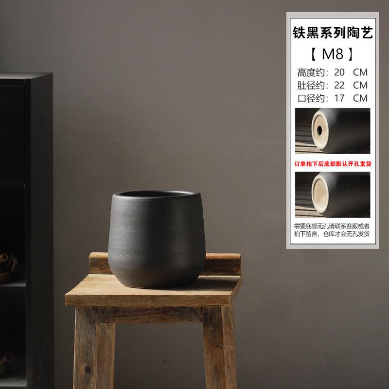 景德镇玄关客厅插花新中式陶瓷花瓶摆件装饰品花器复古粗陶罐花盆