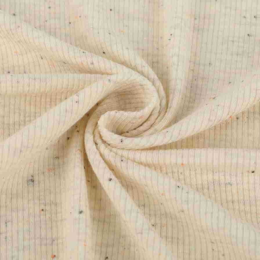 雪花彩棉彩点莫代尔2x2罗文针织汗坠200克布感高弹罗纹面料