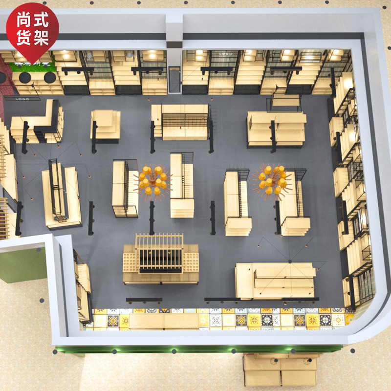 尚式货架商场展架便利店百货展示柜圆形精品小型超市货架