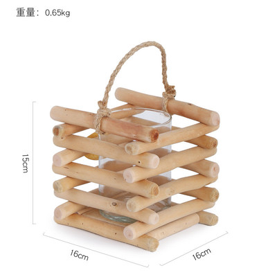 漂流木花盆摆件无孔水培水培容器玻璃铜钱草绿萝植物多肉壁挂花盆