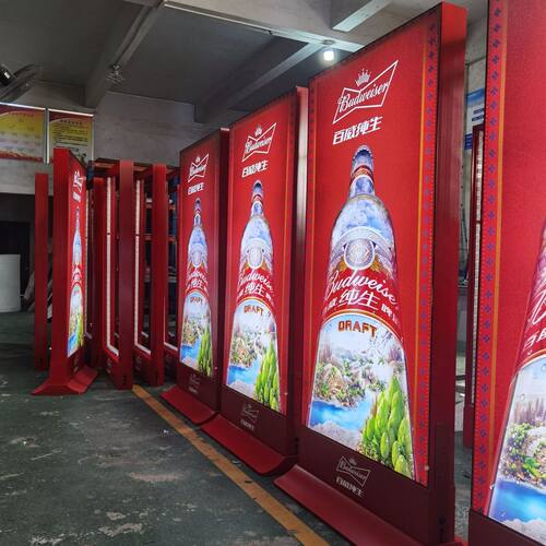 户外移动立式充电发光广告牌uv软膜卡布落地双面灯箱led店铺招牌