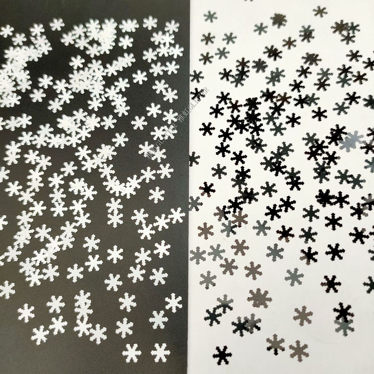 雅虹厂家直销工艺品装饰品金葱粉黑白6mm雪花亮片彩色闪粉