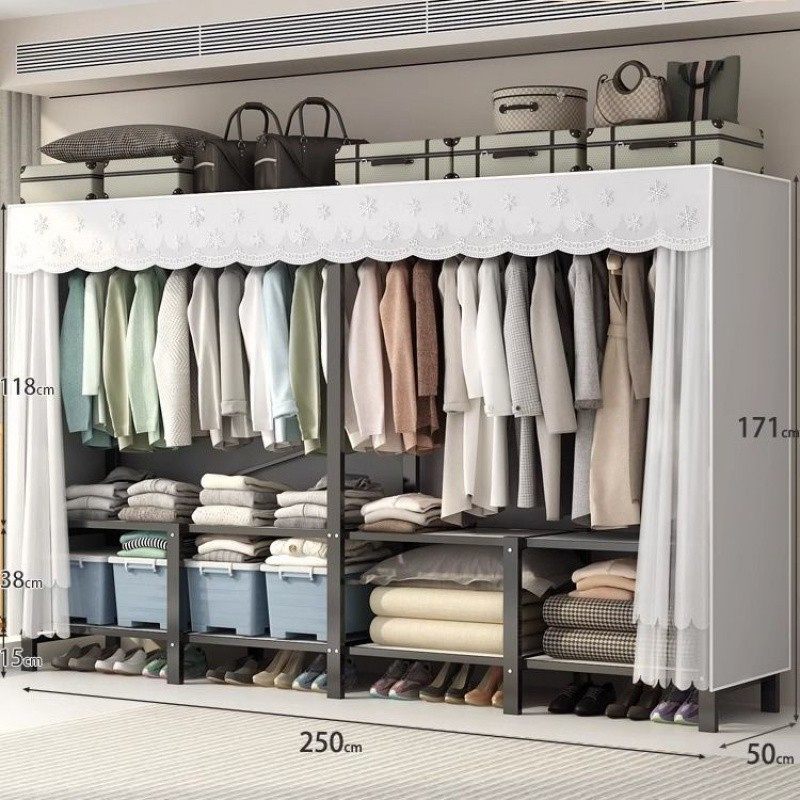 钢架免安装衣柜家用卧室折叠简易布衣柜出租房结实耐用xne收纳柜,收纳整理,鞋柜,淘宝优惠券,粉丝福利购,淘宝优惠卷