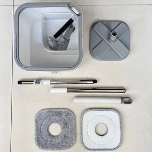 净污分离拖把喷水清洗家居拖布桶方形旋转免手洗拖地平板拖把套装