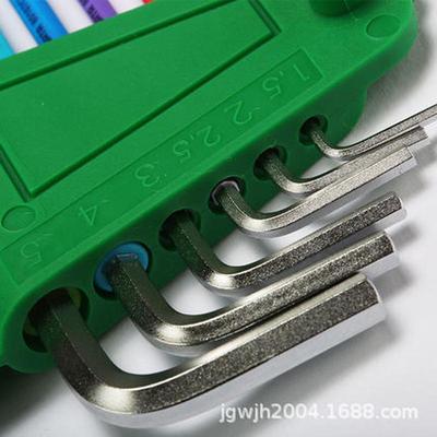 世达工具内六角扳手炫彩球头装六方平头螺丝刀9件套内组合09101ch