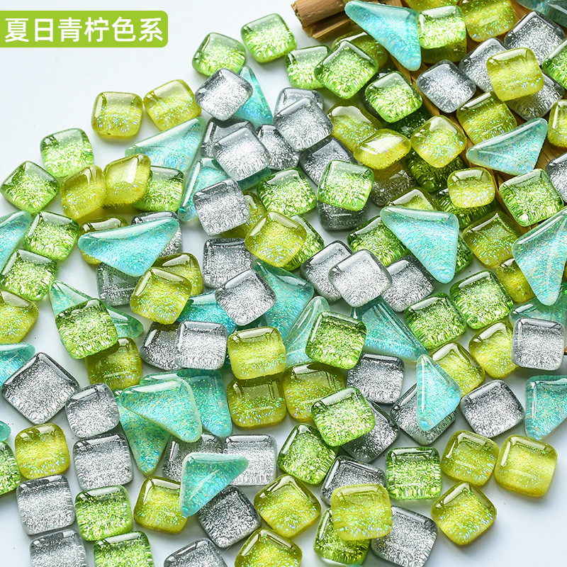 儿童闪粉水晶自由石马赛克散粒diy手工彩色亲子创意拼贴材料配件