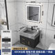 轻奢岩板大理石一体柜实木洗漱台洗手洗脸池盆组合现代简约浴室柜