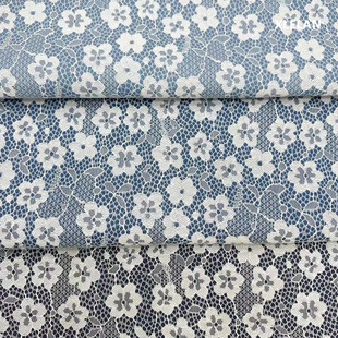 32支复合牛仔面料春夏复合箱包布料小碎花服装面料蕾丝牛仔水洗布