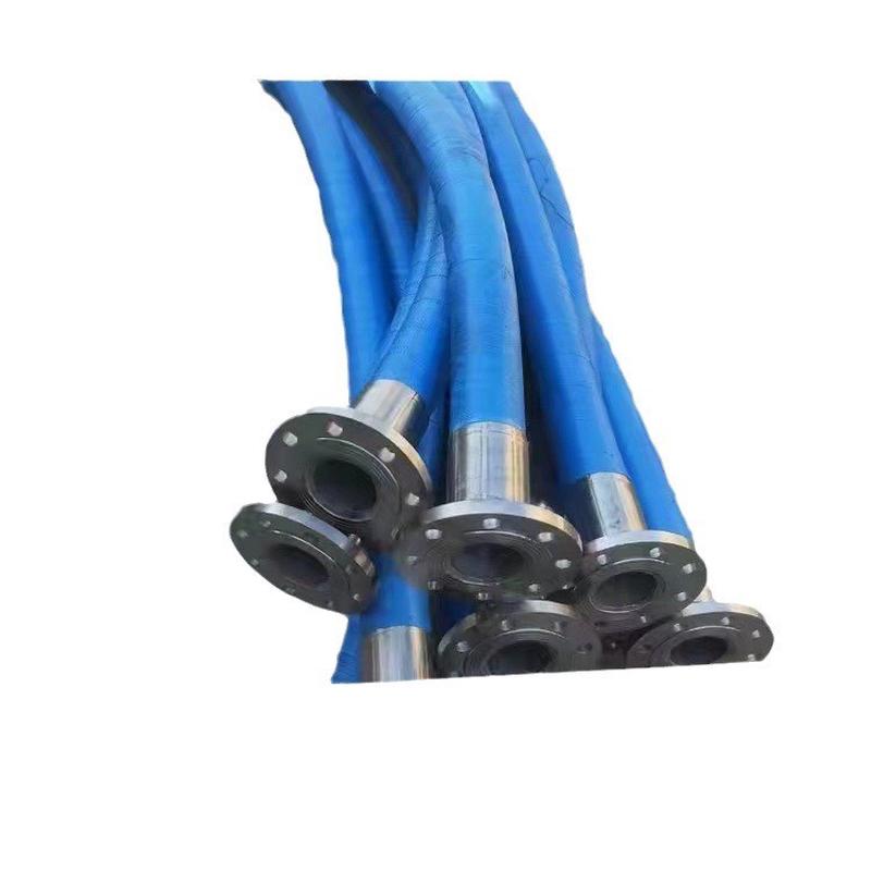 不锈钢法兰大口径胶管可加液压磨损螺旋排吸工软管高压钢丝编织管