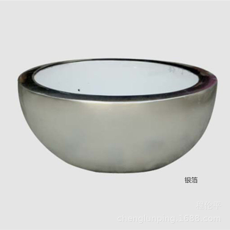 贝壳圆盆落地大花瓶园艺干花花器客厅酒店装饰品摆件玻璃钢花盆