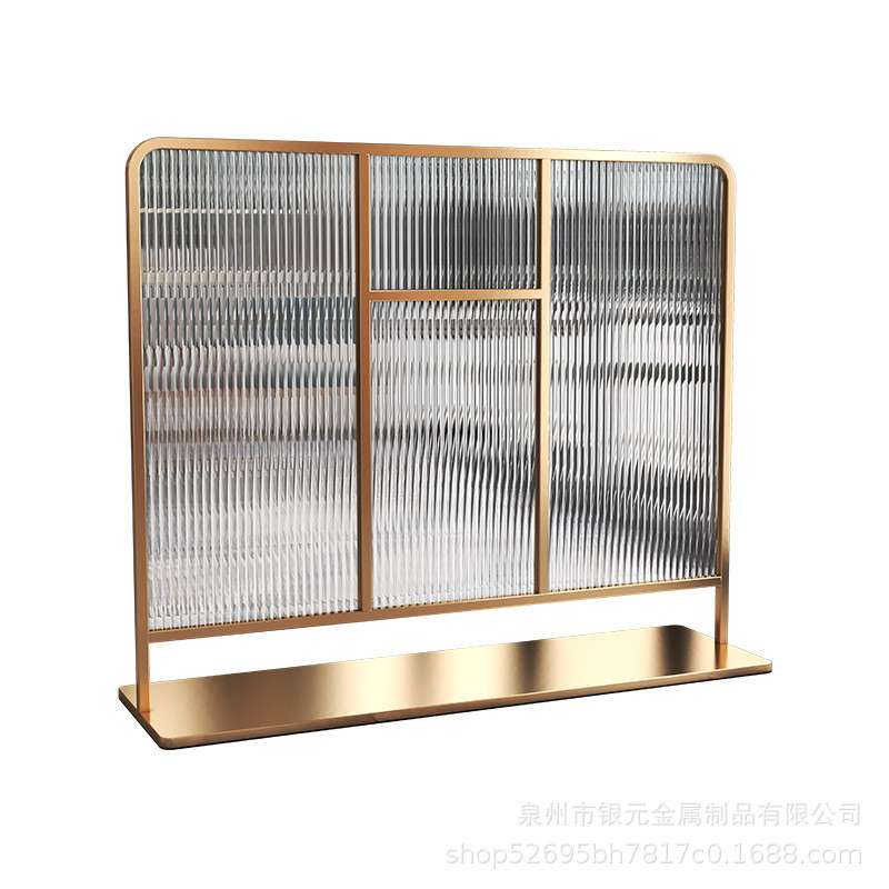 轻奢咖啡厅移动矮隔断酒店不锈钢小屏风餐饮可西火锅餐厅隔墙栏板