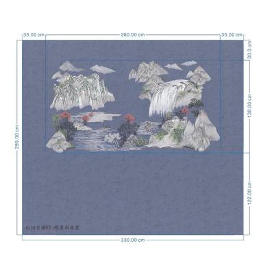 独秀刺绣背景墙独绣沙发客厅电视中式壮丽e山河山水高档无缝壁布