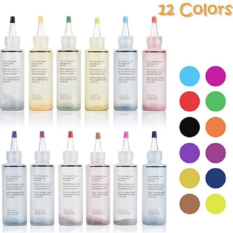 冷水染料颜料棉麻服装色12染色扎染染料儿童成人diy套装扎染染料