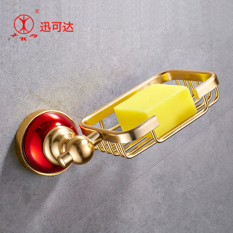 6810太空铝红色欧式水晶浴室肥皂架皂网置物架创意肥皂盒架,家装主材,浴巾架/毛巾架,淘宝优惠券,粉丝福利购,淘宝优惠卷