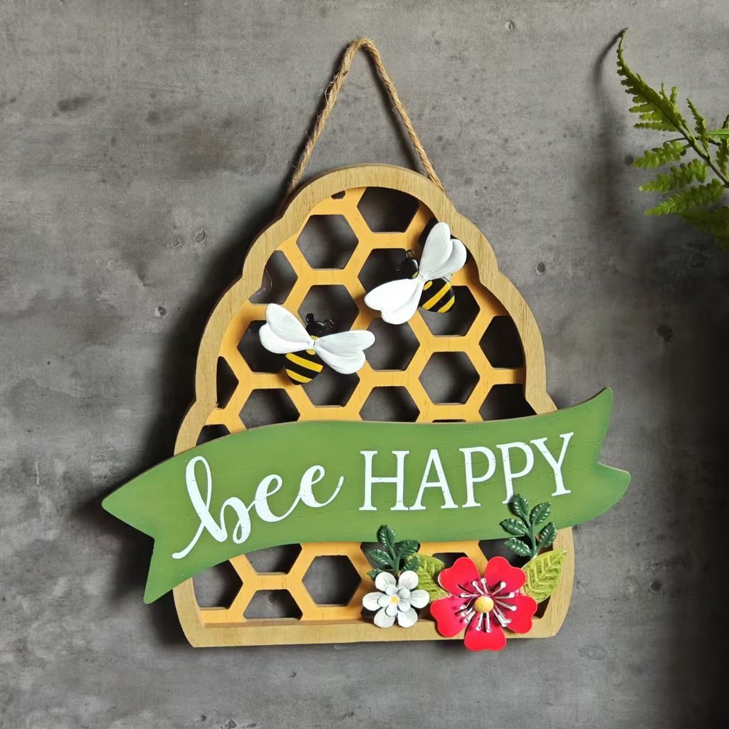 百亩美式田园复古风格壁挂乡村蜜蜂蜂巢挂件墙壁装饰品阳台壁饰