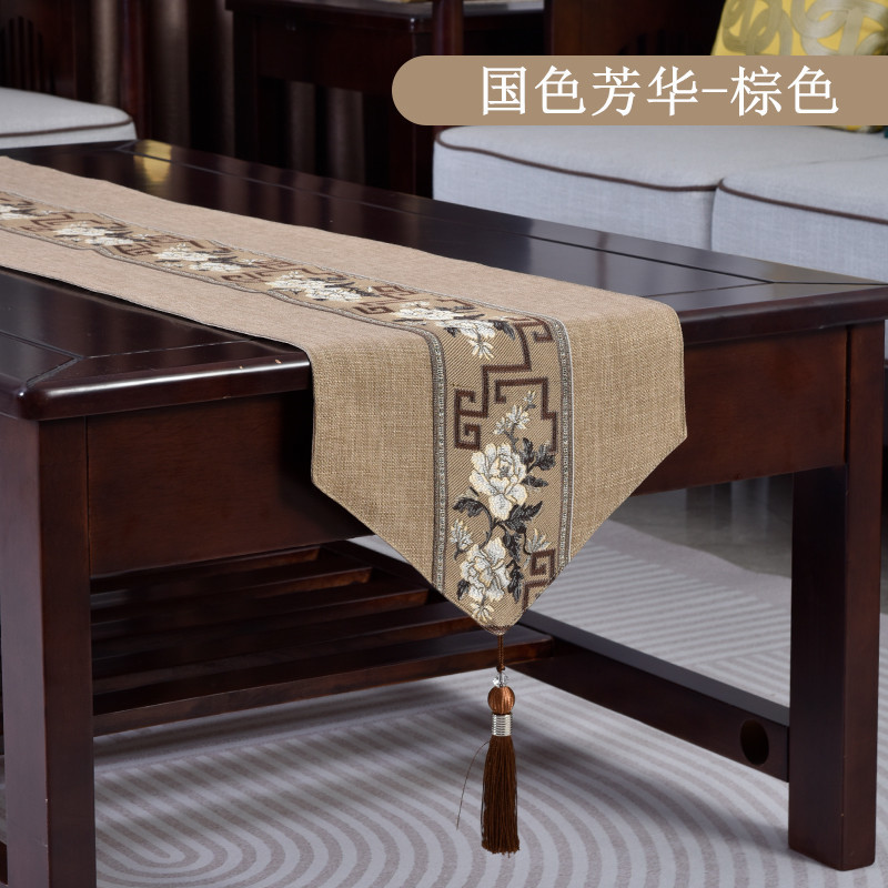 家居茶室新中式桌旗禅意茶席端茶布艺茶几桌布轻奢高茶台空间垫布