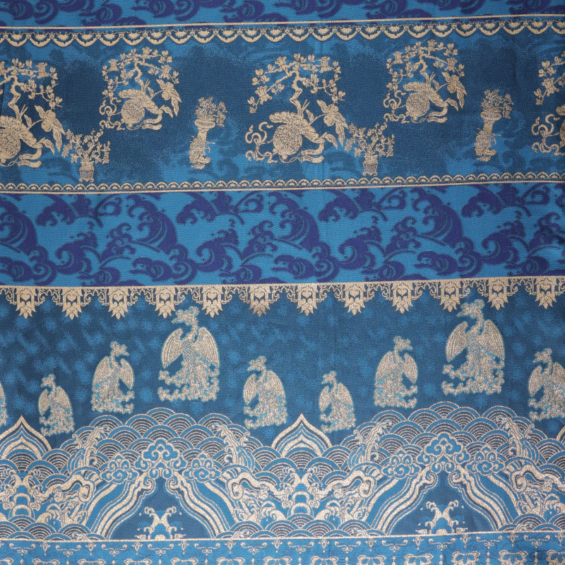 织金有凤来仪春夏现货妆花马面裙面料高精密色织大提花布料