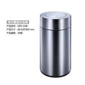 南方大号不锈钢带盖垃圾桶港式 圆形翻盖室内工业商场公司烟灰筒